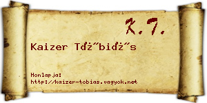 Kaizer Tóbiás névjegykártya